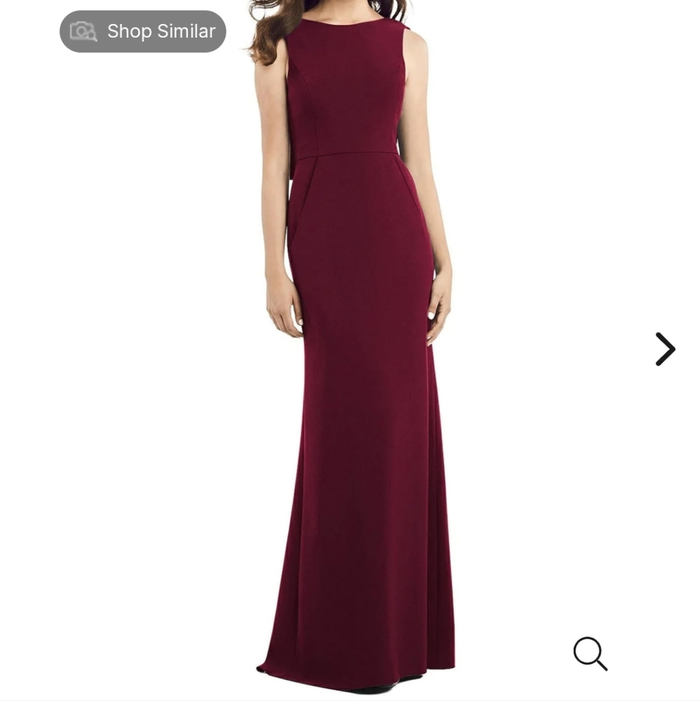 Dessy Collection Draped Backless Crepe Dress With Pockets Womens 12 NWT
